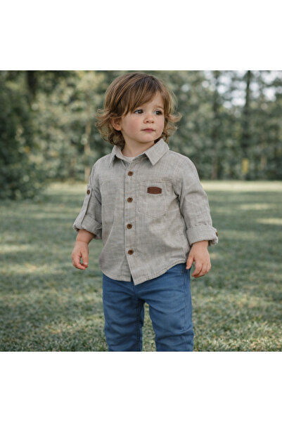 Bebelul 2-piece set: gray shirt and blue pants for boys, Oryeda