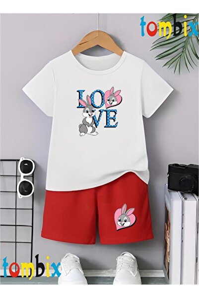 tombix SET DE VARĂ PENTRU COPII CU TRICOU ȘI PANTALONI SCURȚI CU IMPRIMEU LOV...