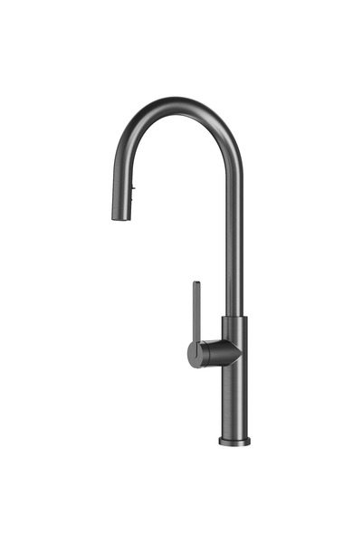 Granitan Baterie Bucatarie Prati, Inalta, Gri, Pulverizator Extensibil, Funct...