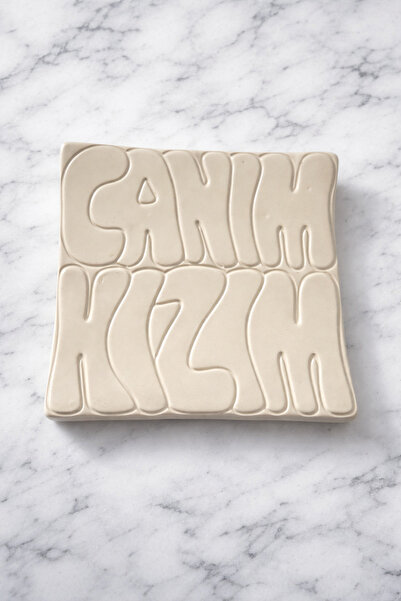 Çatı Seramik El yapımı seramik 20 x 20 cm tasarım tabak