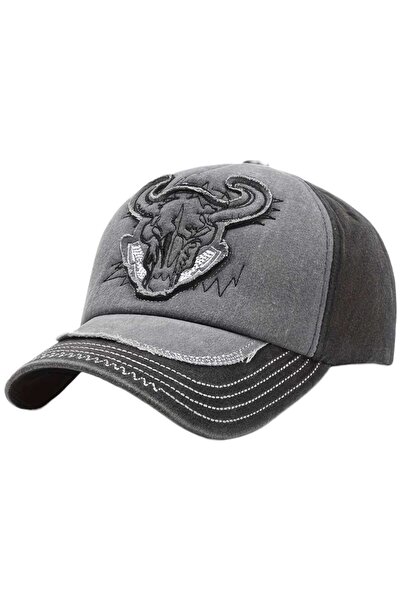 Mood Agenda Șapcă de baseball reglabilă, unisex, cu broderie antică cu taur