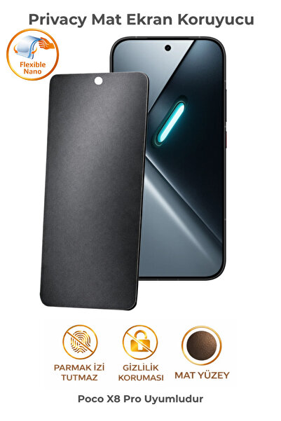 ADR Phone Accessories Poco X8 Pro Uyumlu Privacy Mat Ekran Koruyucu Gizlilik ...
