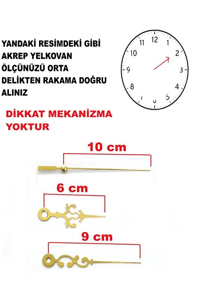 CNR SHOP Saat Mekanizması için Akrep Yelkovan Saniye Seti (MALZEME METAL) MEK...