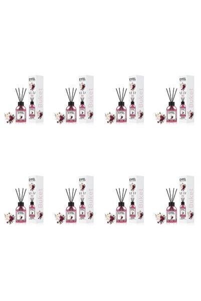 Eyfel Set 8x Odorizant de camera cu bete Eyfel, Bouquet, 120 ml