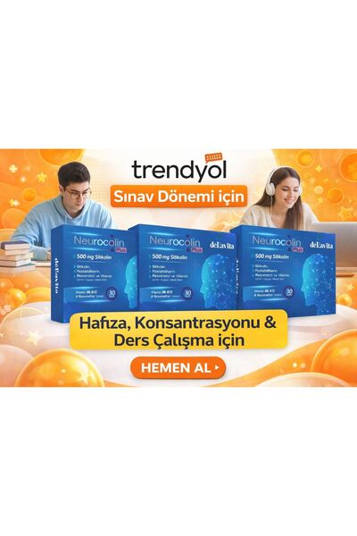 Dellavita Neurocolin Plus 500mg Sitikolin Takviyesi 3Lü Ekomomik Paket
