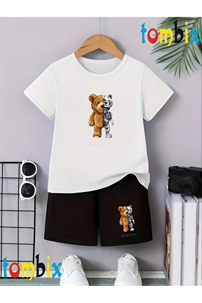 tombix Robotic Printed T-Shirt Shorts Summer Children's Set