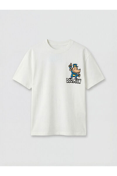 LC Waikiki RMZ GİYİM FARKIŞİLLİGİLE Zero Roba Yaka Dog Man Tricou cu imprimeu...