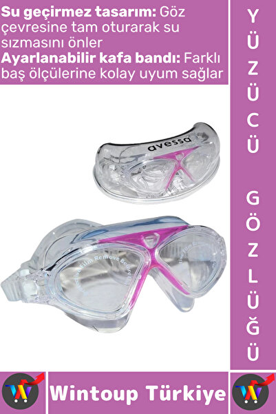 Wintoup # نظارات سباحة للأطفال والكبار مريحة ومقاومة للماء ومضادة للضباب وحزا...