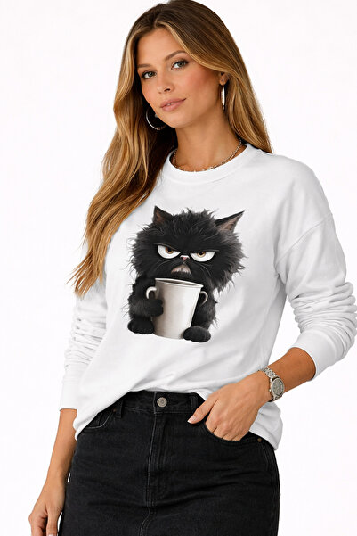 Trend Mixs Women's Printed Oversize Sweatshirt Crew Neck Long Sleeve Casual C...
