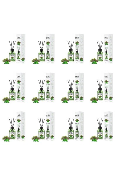 Eyfel Set 12x Odorizant de camera cu bete Eyfel, Pin si Menta, 120 ml