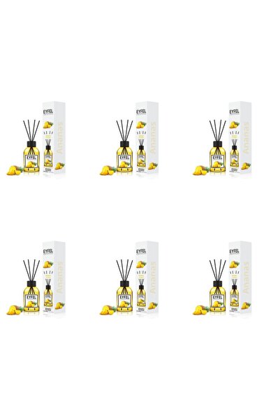Eyfel Set 6x Odorizant de camera cu bete Eyfel, Ananas, 120 ml