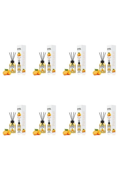 Eyfel Set 8x Odorizant de camera cu bete Eyfel, Portocala, 120 ml