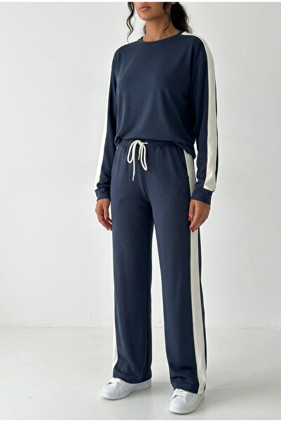 MAİMODA Women's Modal Tracksuit with White Side Stripes