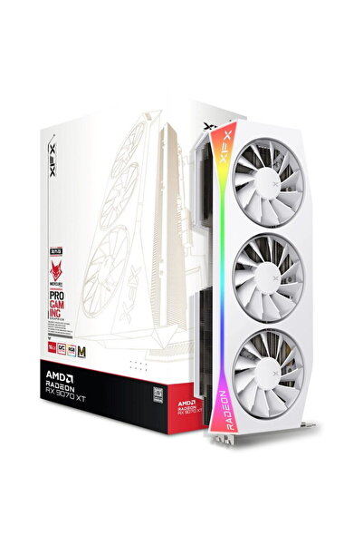 XFX Placă video RX 9070XT Mercury Magnetic Air ALBĂ 16GB GDDR6 HDMI