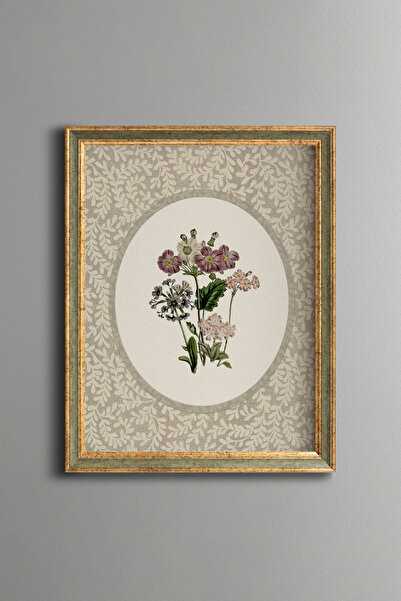 epiqart Zarif Çiçek Detayı – Vintage Desenli Çerçeve – İnce Model