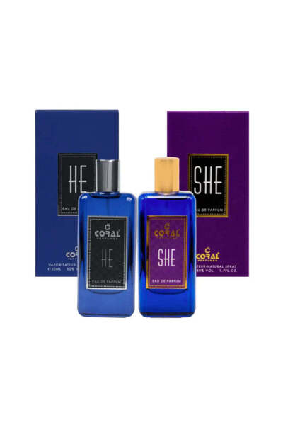 CORAL PERFUMES 1 + 1 على عطر كورال هي آند شيه 50 مل إي دي بي