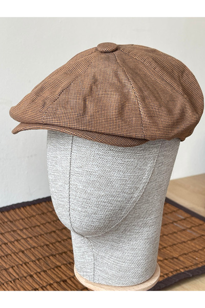 Rupen Kraft Καλοκαιρινό λινό καπέλο Peaky Blinders με επένδυση και ελαστικό σ...