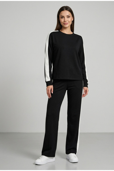 MAİMODA Women's Modal Tracksuit with White Side Stripes