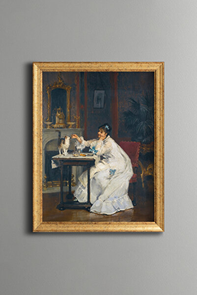 epiqart Dining for Two - Vintage Patterned Frame - Slim Model