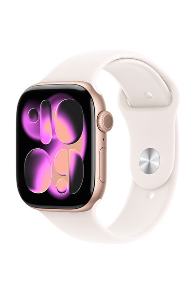 Apple Smartwatch Seria 11 GPS 46mm Carcasă din aluminiu Rose Gold cu curea sp...