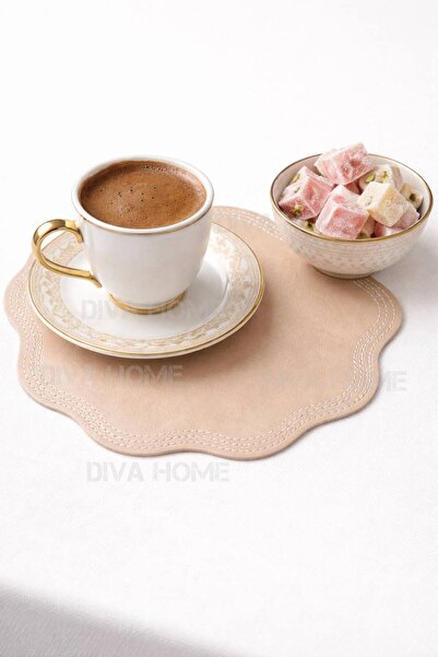 Diva Home منديل سونوم بني من الجلد الصناعي 14x14