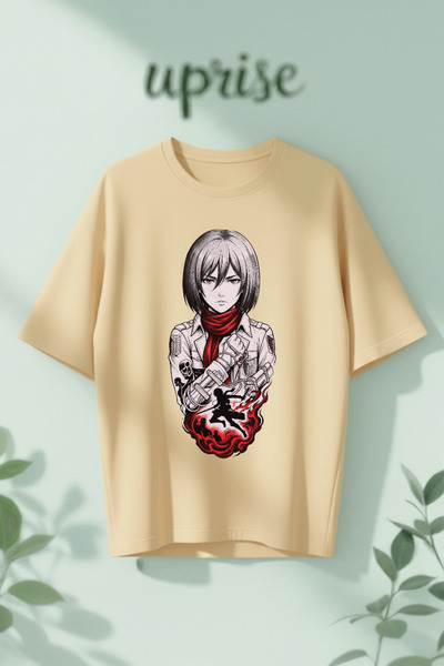 Vordevia T-Shirt - Μπεζ - Oversize