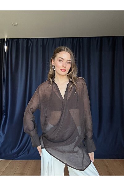 AÈC PRIVÈ Μπλούζα - Καφέ - Χαλαρή εφαρμογή