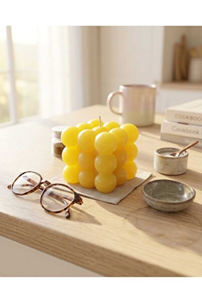 Noure Candle Studio Limon Kokulu Dekoratif Bubble Mum