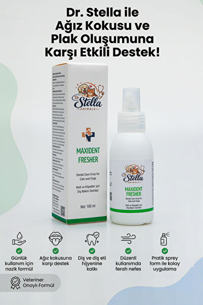 Dr. Stella Animals Maxident Fresher Sprey 100 ml - Kedi Köpek Ağız & Diş Bakımı