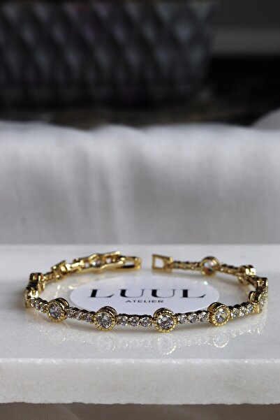LUUL ATELIER XUPING Zirkon Taş 14K Gold Su Yolu Çelik Bileklik