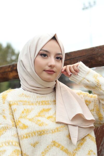 İSTANBULSTYLEMODA Hijab Cotton Kraş Jazz Shawl Model -πέτρα