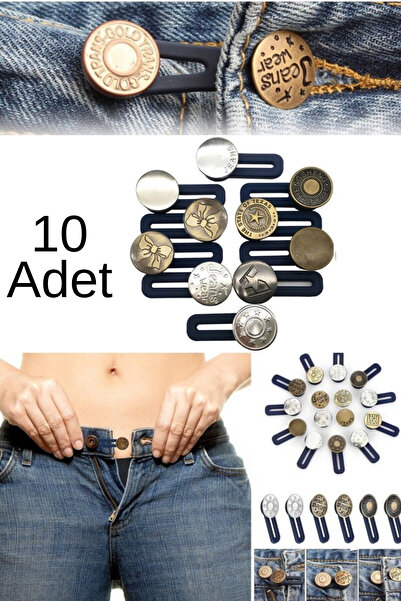 Shopura Sihirli Metal Düğme Kot Pantolon Bel Genişletici Yedek Kot Düğmeleri ...