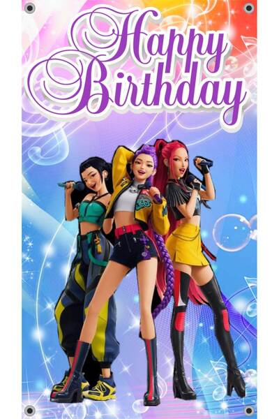 Ingift Πανό Χρόνια Πολλά – Εκτύπωση σε Καμβά Premium, KPop Huntrix Demon Hunt...