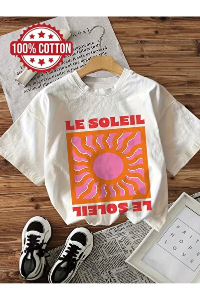 AEMİ Unisex majica sa širokim izrezom i printom Le Soleil