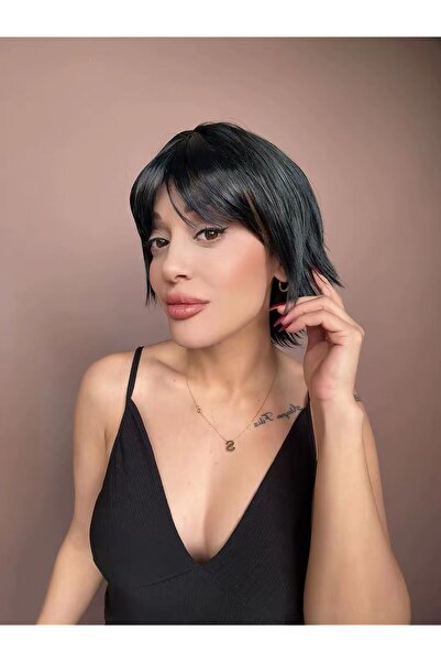 Suzan Peruk Medikal Gerçek Saç Dokusunda Fiber Peruk-Ense kısmı başa göre aya...