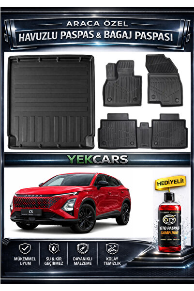 YEKCARS YENİ OMODA 5 2026 MODEL 3D KOKUSUZ HAVUZLU PASPAS TAKIMI VE 3D BAGAJ ...