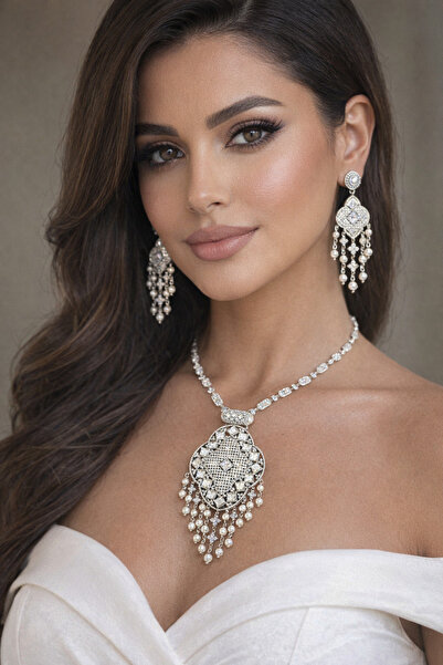 ABBRA Bijouterie Set - Silver-colored