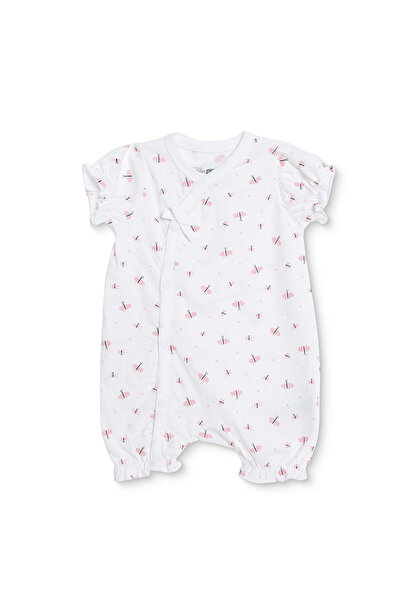 ebebek Hello Baby HelloBaby Kız Bebek Kısa Tulum Kelebek Baskılı Çıtçıtlı Çıt...