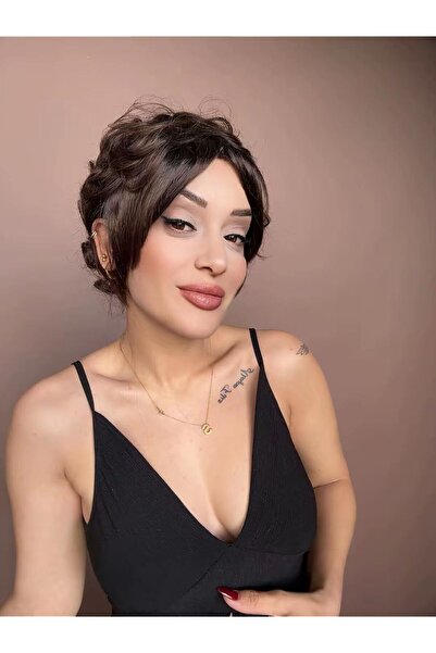 Suzan Peruk Medikal Gerçek Saç Dokusunda Fiber Peruk-Ense kısmı başa göre aya...