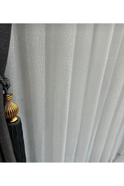 GROSTER SPOR Dot Pattern Tulle Curtain, 1/3 Dense Pleats, High Quality, Suitable for Every Room, Wrinkle-Free and No Ironing Needed, Luxurious