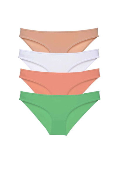 DYZSTAR 4pcs super set Stretch Fabric women slip panties skin white powder green