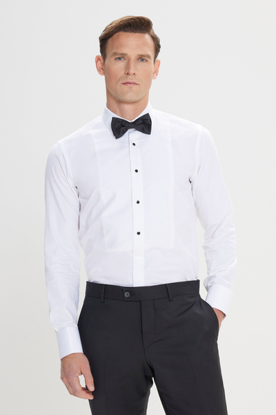 ALTINYILDIZ CLASSICS Πουκάμισο - Λευκό - Στενή εφαρμογή