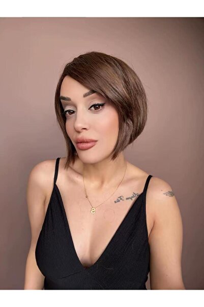 Suzan Peruk Medikal Gerçek Saç Dokusunda Fiber Peruk-Ense kısmı başa göre aya...