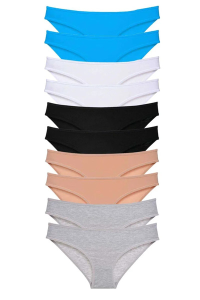 DYZSTAR 10 Pieces Super Set Lycra Women's Slip Black Skin Gray White M.I