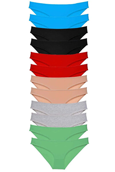 Generic Brand 12 Pieces Eco Set Lycra Women's Slip Panties Multi Color 2