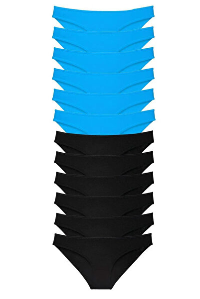 DYZSTAR طقم 12 قطعة من الملابس الداخلية النسائية المصنوعة من الليكرا باللون ا...