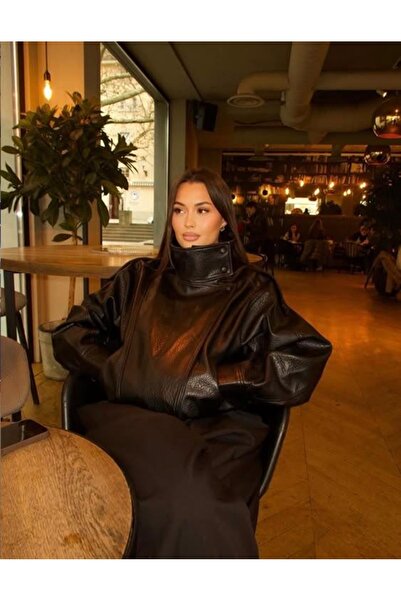 Rhythm London Textile ZR Dik Yaka Orj. جاكيت من الجلد الناعم ذو نمط مميز
