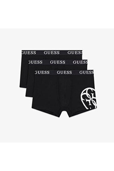 Guess Placed Logo Lightetch Erkek Siyah 3'lü Boxer