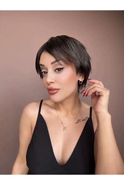 Suzan Peruk Medikal Gerçek Saç Dokusunda Fiber Peruk-Ense kısmı başa göre aya...