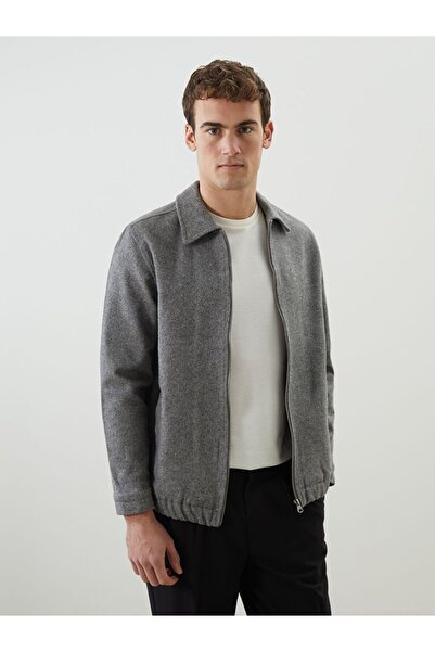 LC Waikiki Lcw Vision Gray Shirt Collar Wool Blend Men's Jacket